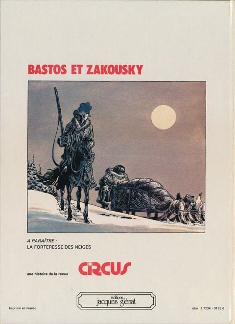 Verso de l'album Bastos et Zakousky Tome 1 Rendez-vous à Kobs