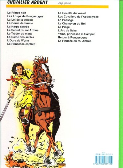Verso de l'album Chevalier Ardent Tome 19 La fiancée du roi Arthus