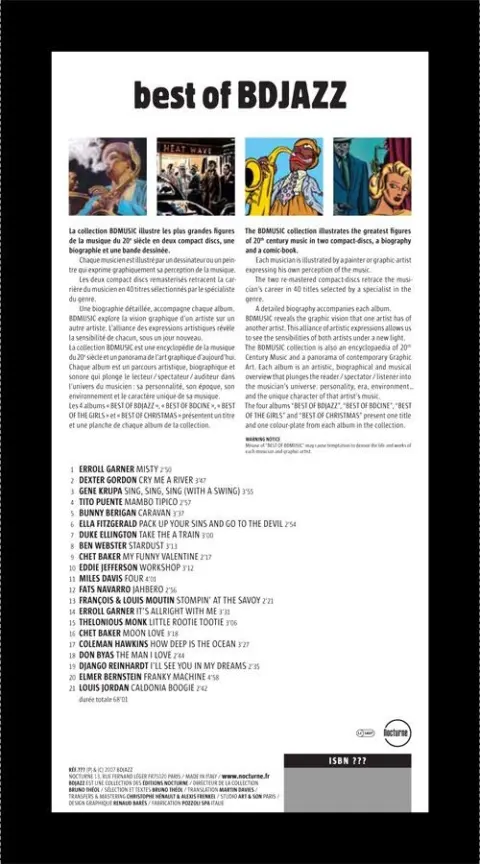 Verso de l'album BD Jazz Best of BDJazz
