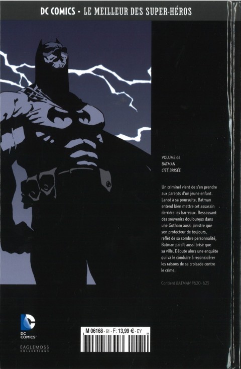 Verso de l'album DC Comics - Le Meilleur des Super-Héros Volume 61 Batman - Cité Brisée