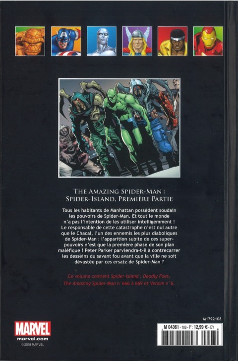 Verso de l'album Marvel Comics - La collection de référence Tome 108 The Amazing Spider-Man - Spider-Island, Première Partie