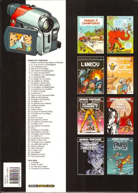 Verso de l'album Spirou et Fantasio Tome 25 Le gri-gri du Niokolo-Koba