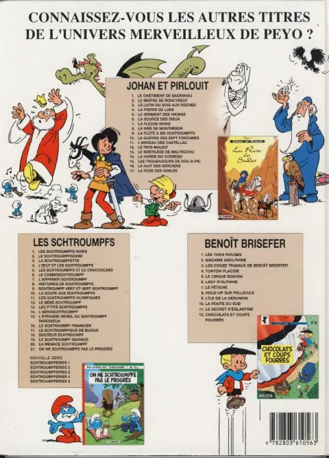 Verso de l'album Johan et Pirlouit Tome 14 La horde du corbeau