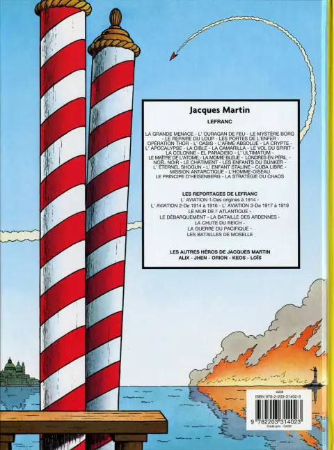 Verso de l'album Lefranc Tome 1 La grande menace