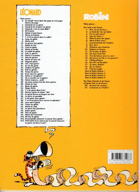 Verso de l'album Léonard Tome 43 Super-génie