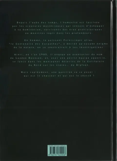 Verso de l'album Carthago Adventures Tome 1 Bluff Creek