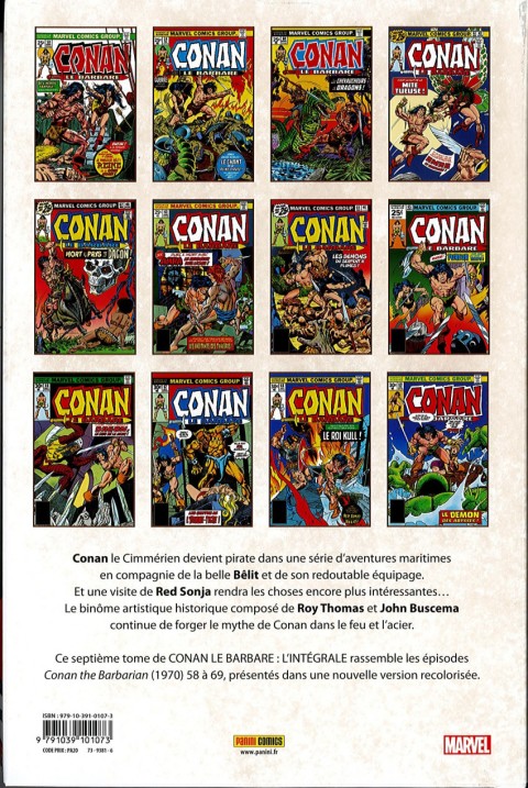Verso de l'album Conan le barbare : l'intégrale 7 1976