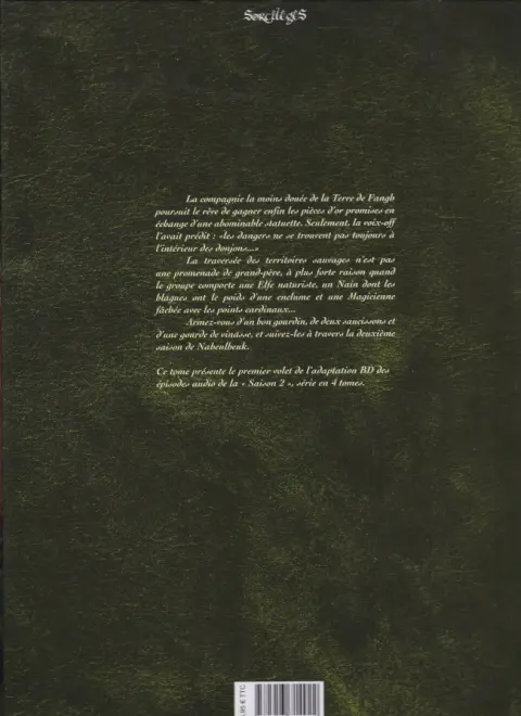 Verso de l'album Le Donjon de Naheulbeuk Tome 3