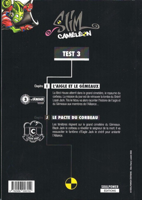 Verso de l'album Slim Caméléon 3 L'esprit du Gémeaux