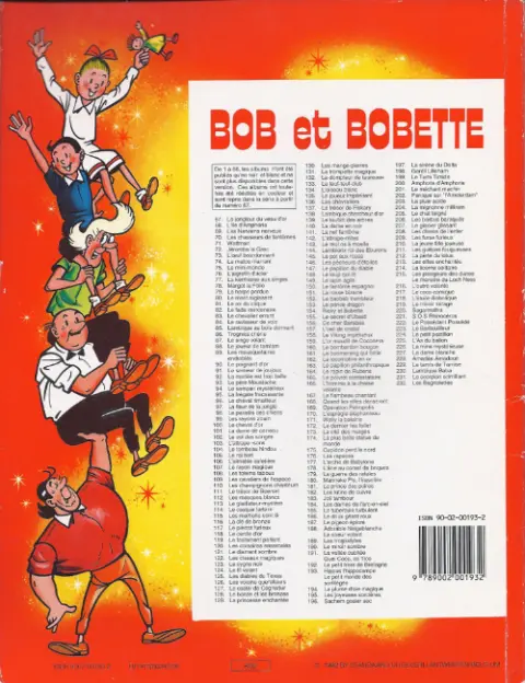 Verso de l'album Bob et Bobette Tome 109 Les cavaliers de l'espace