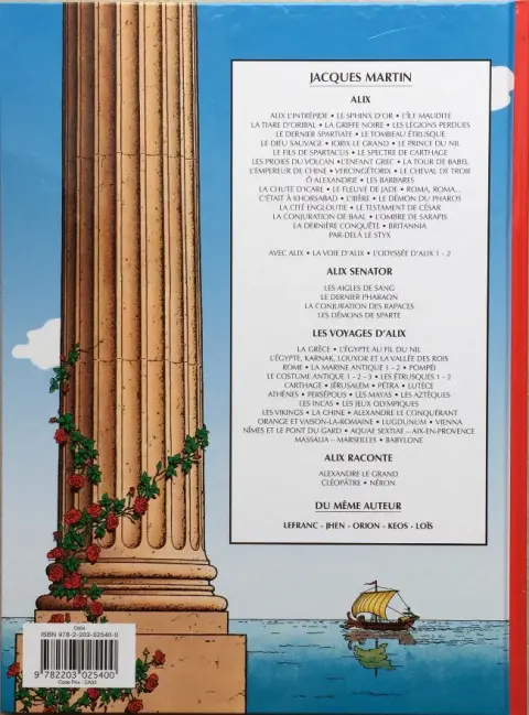 Verso de l'album Alix Tome 29 Le testament de César