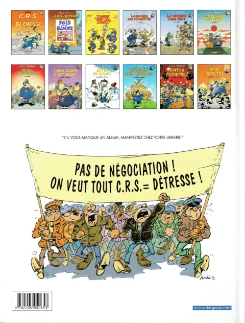 Verso de l'album CRS = Détresse Tome 9 Battu en neige !
