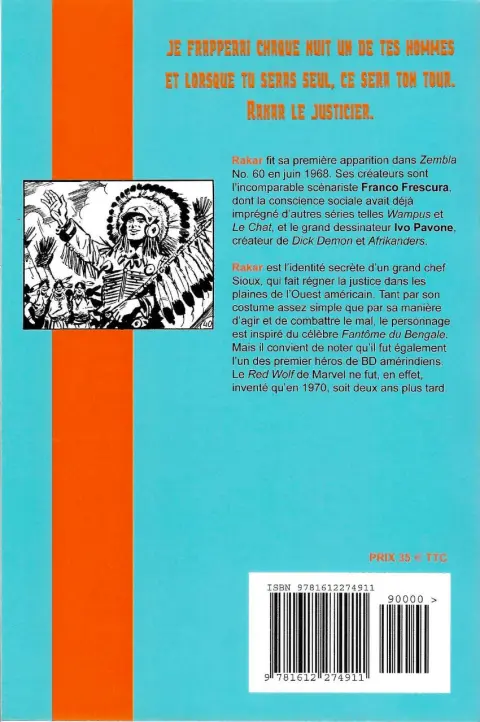 Verso de l'album Rakar 1