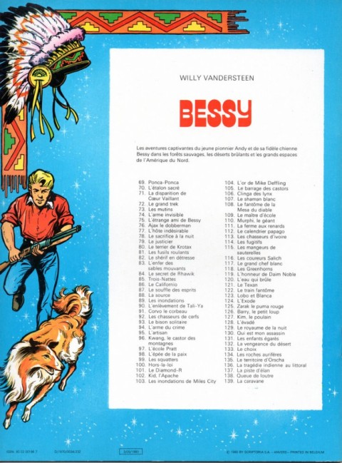 Verso de l'album Bessy Tome 84 Le secret de Rhawik