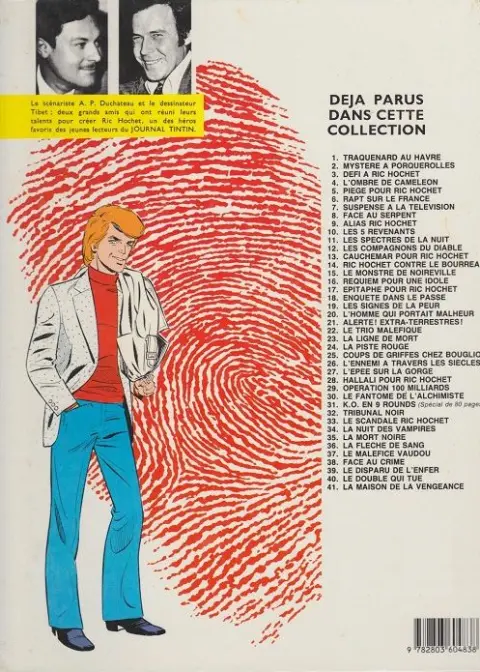 Verso de l'album Ric Hochet Tome 40 Le double qui tue