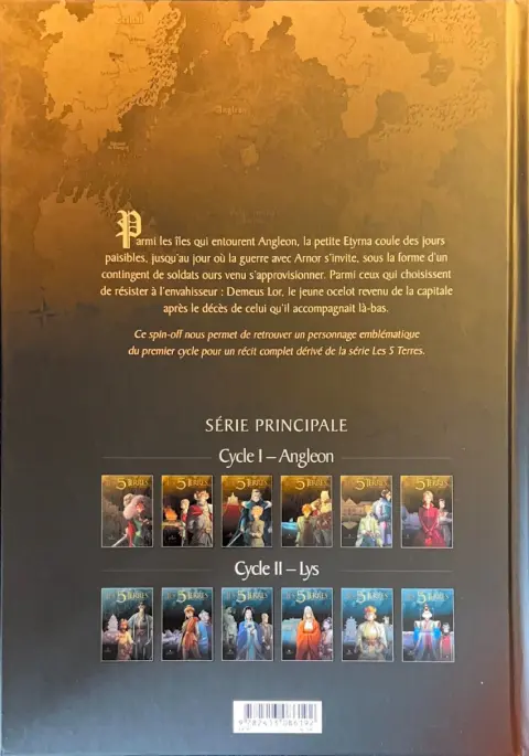 Verso de l'album Les 5 Terres Demeus Lor