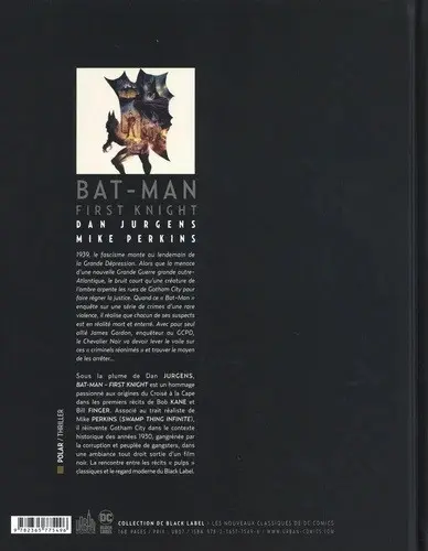 Verso de l'album Bat-Man First Knight