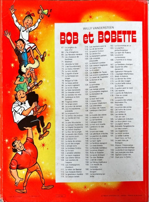 Verso de l'album Bob et Bobette Tome 186 Le doux géant roux