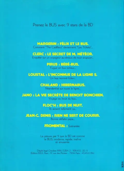 Verso de l'album Félix et le bus