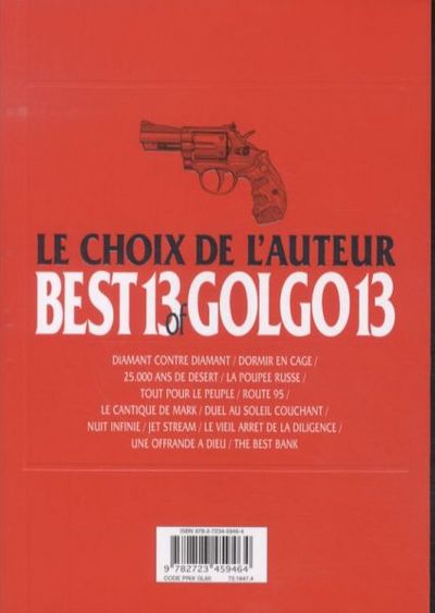 Verso de l'album Golgo13 Tome 2 Best 13 of Golgo13 - Le choix de l'auteur