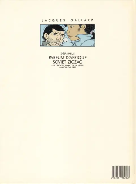 Verso de l'album Une aventure de Jacques Gallard Tome 3 Zoulou Blues