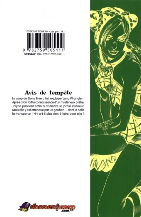 Verso de l'album Jojo's Bizarre Adventure - Stone Ocean 6 Avis de tempête