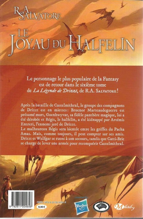 Verso de l'album La Légende de Drizzt Livre VI Le Joyau du Halfelin