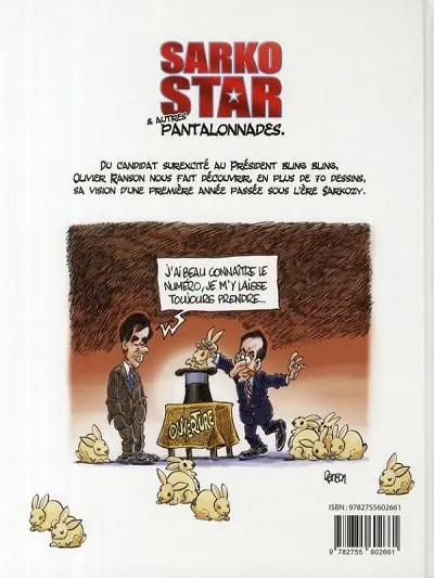 Verso de l'album Sarko star Sarko star & autres pantalonnades