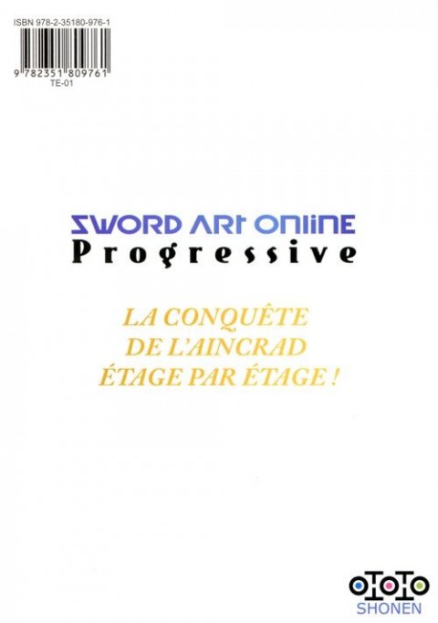 Verso de l'album Sword Art Online - Progressive 004