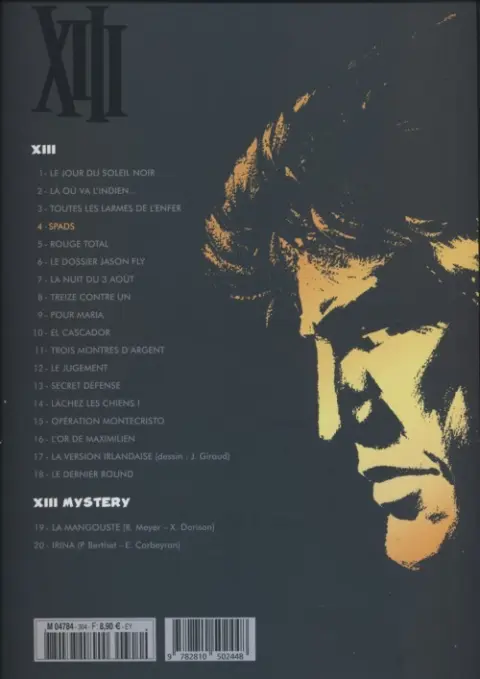 Verso de l'album XIII Tome 4 Spads