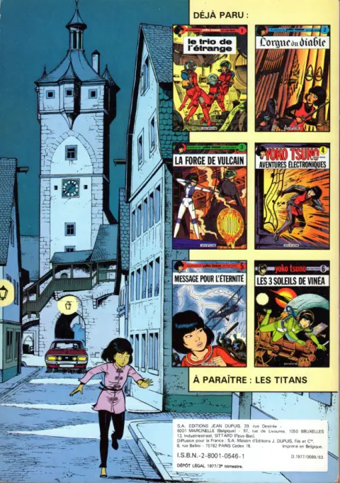 Verso de l'album Yoko Tsuno Tome 7 La frontière de la vie
