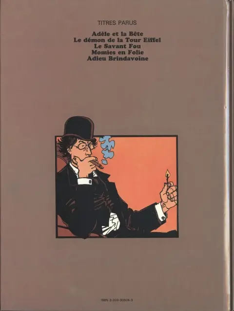 Verso de l'album Adieu Brindavoine Adieu Brindavoine suivi de La Fleur au fusil