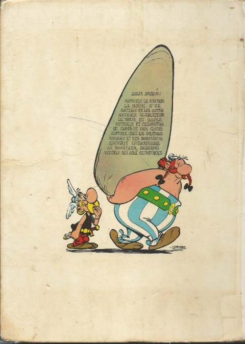 Verso de l'album Astérix Tome 1 Asterix le gaulois