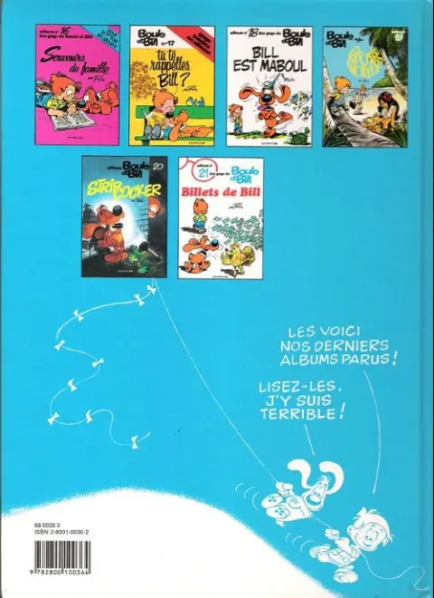 Verso de l'album Boule & Bill Tome 7