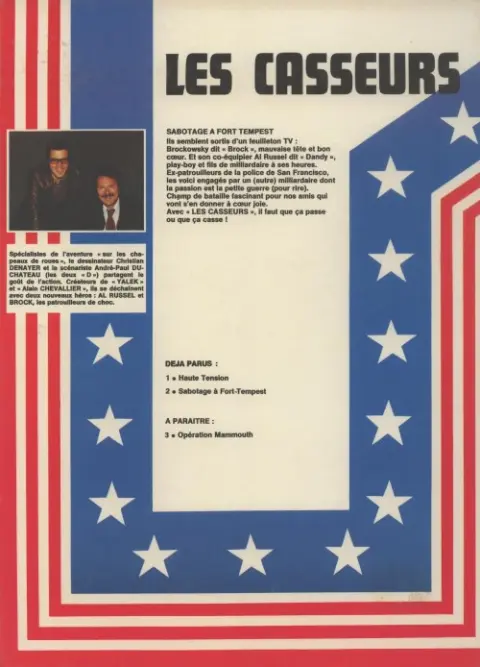 Verso de l'album Les Casseurs Tome 2 Sabotage à Fort-Tempest