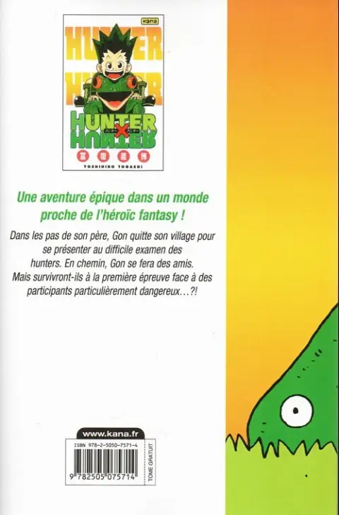 Verso de l'album Hunter X Hunter N° 1