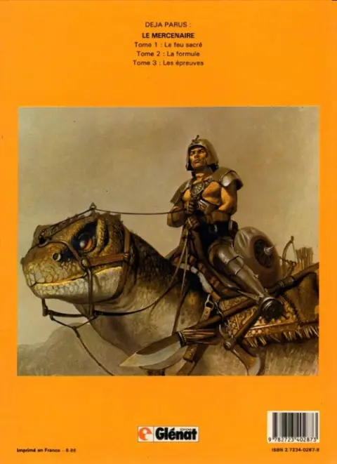 Verso de l'album Le Mercenaire Tome 1 Le feu sacré