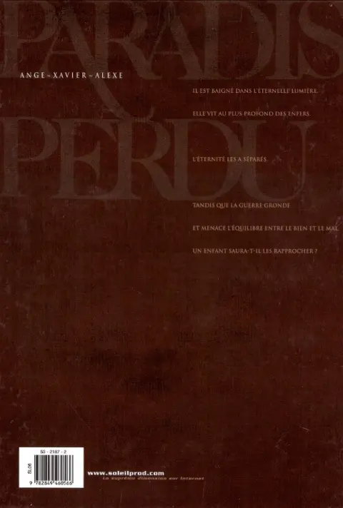 Verso de l'album Paradis perdu Tome 3 Paradis