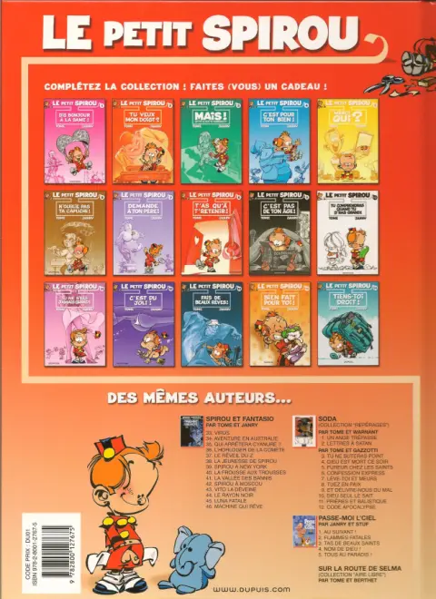 Verso de l'album Le Petit Spirou Tome 8 T'as qu'à t'retenir !