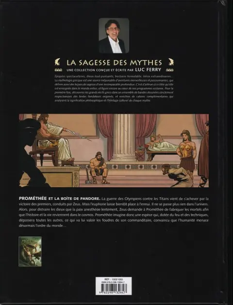 Verso de l'album Prométhée et la boîte de Pandore
