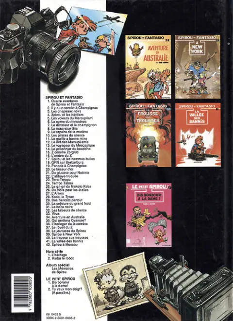Verso de l'album Spirou et Fantasio Tome 3 Les chapeaux noirs