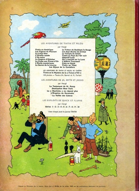 Verso de l'album Tintin Tome 8 Le sceptre d'ottokar