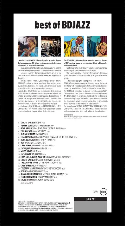 Verso de l'album BD Jazz Best of BDJazz