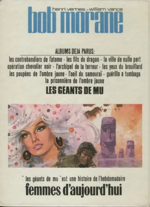 Verso de l'album Bob Morane Tome 20 Les géants de Mu
