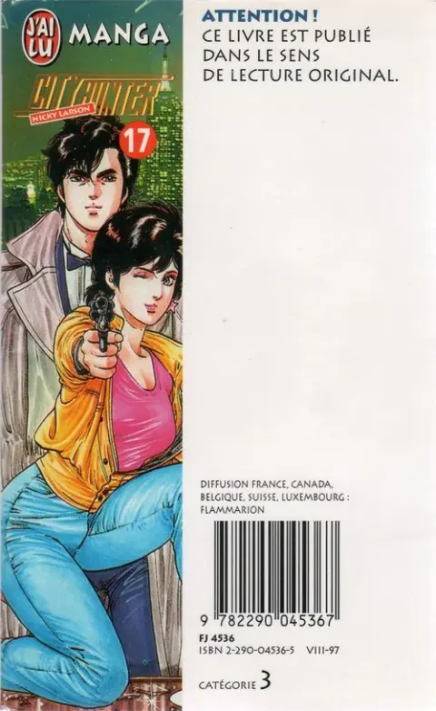 Verso de l'album City Hunter - Nicky Larson 17 Le Souvenir de l'aube