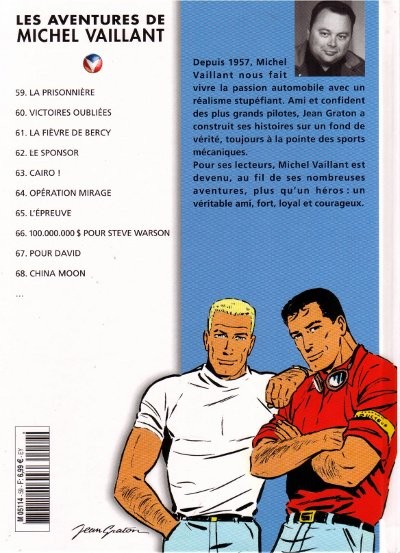 Verso de l'album Michel Vaillant La Collection Tome 59 La prisonnière