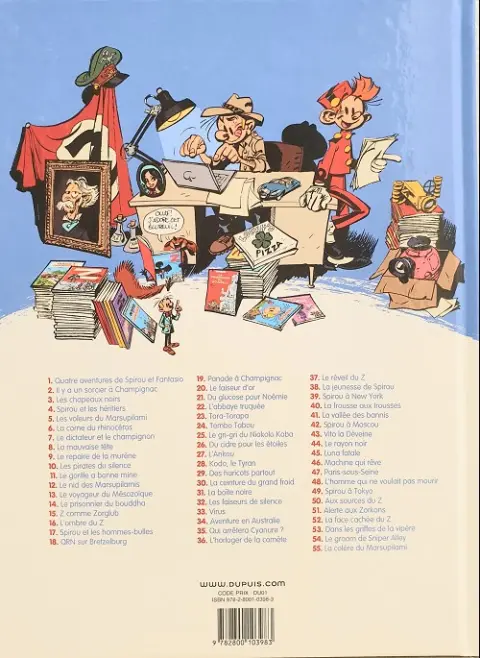 Verso de l'album Spirou et Fantasio Tome 25 Le gri-gri du Niokolo-Koba