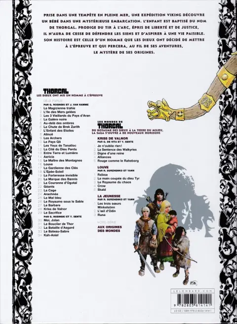 Verso de l'album Thorgal Tome 25 Le Mal bleu
