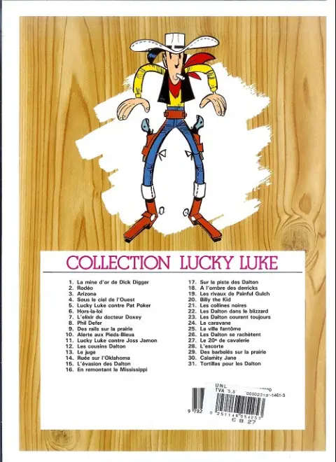 Verso de l'album Lucky Luke Tome 21 Les collines noires
