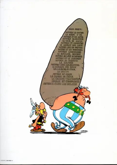 Verso de l'album Astérix Tome 23 Obélix et compagnie